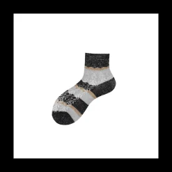 Calza da sneakers da donna in cotone traforato a righe Nidia