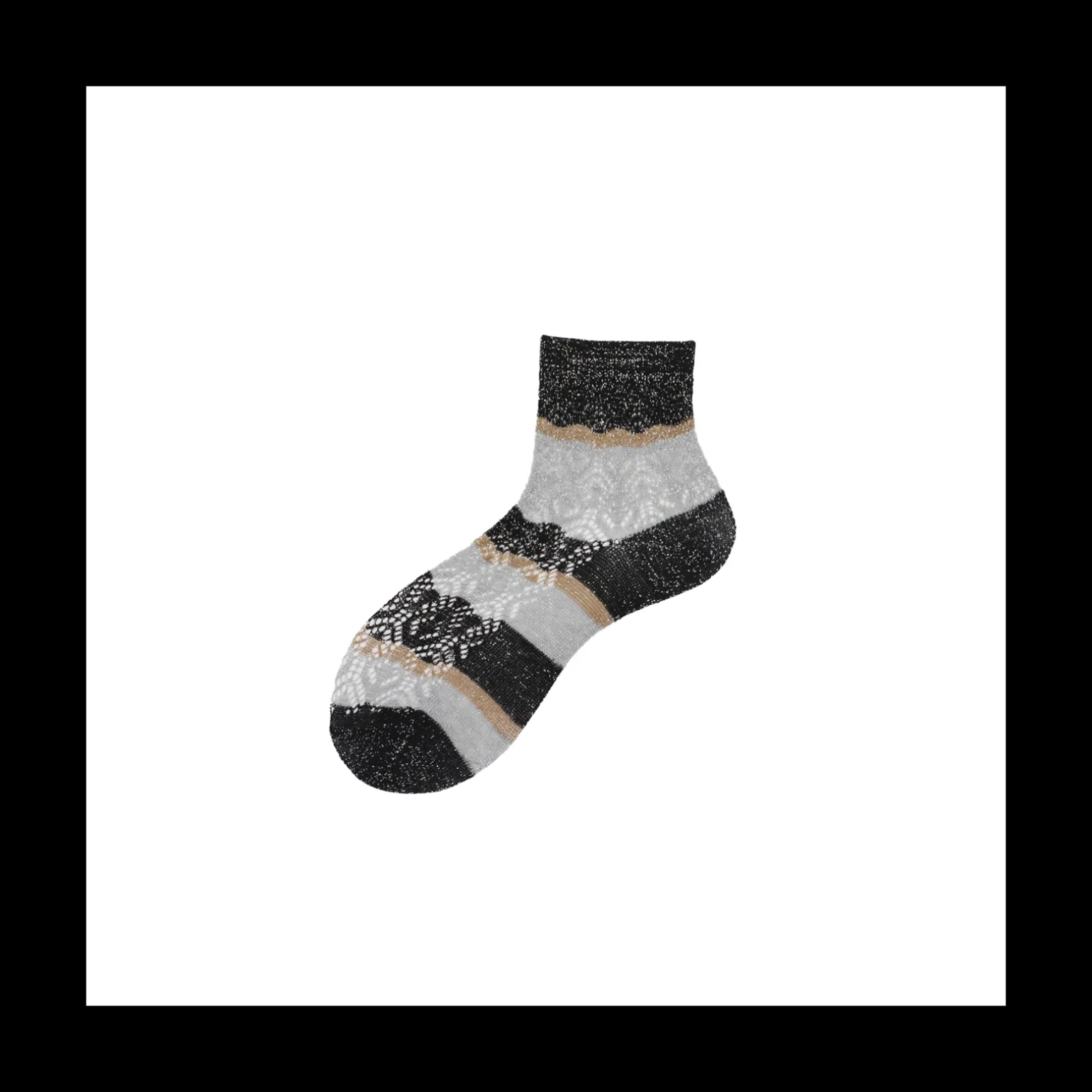 Calza da sneakers da donna in cotone traforato a righe Nidia