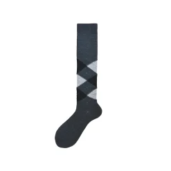 Calza lunga in lana merino con intarsio Real