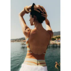 Costume intero semplice in jaquard a righe Julep
